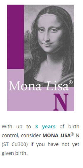 Copper IUD: Mona Lisa N | IUD Options in Canada